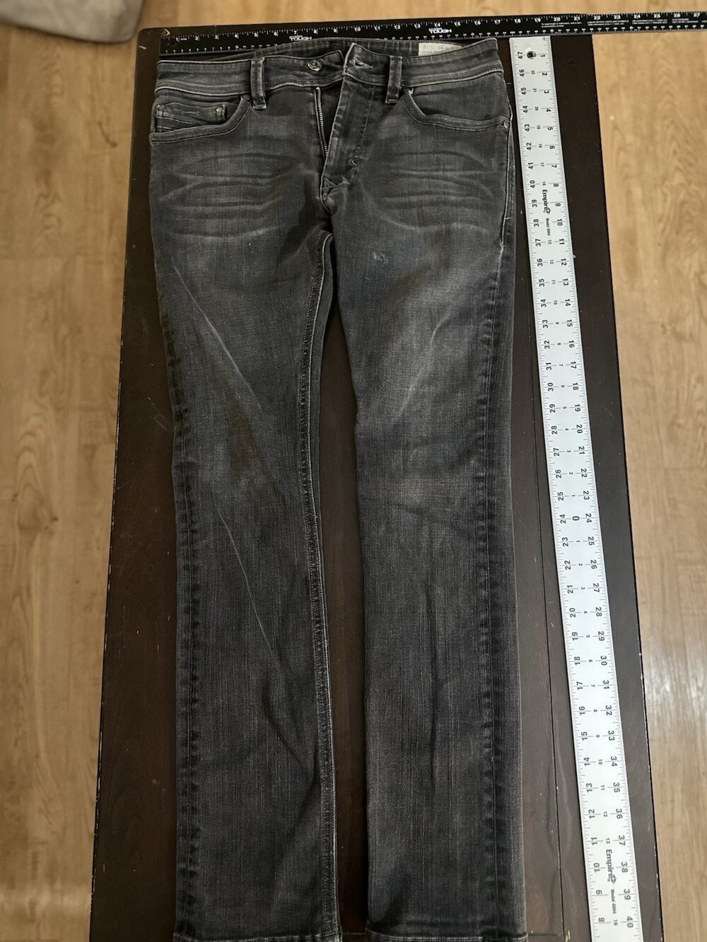 Vintage Diesel Thanaz Mens Jeans 30x32 Made In USA Black Slim Skinny Wash 0RU53